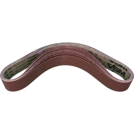 Pferd Coated Belt, Al/Oxd, 2"x48", 80 Grit, Coated, 2" W, 48" L, 80 Grit, Aluminum Oxide 49136